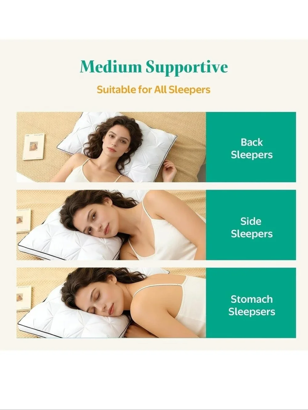 NIB Set of 2! Pinch-Pleat Down Hybrid Pillows KING  Size